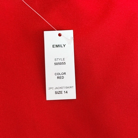 Emily Red Skirt Suit | 2-Piece Jacket & Skirt | Size 14 | NWT - Picture 10 of 10